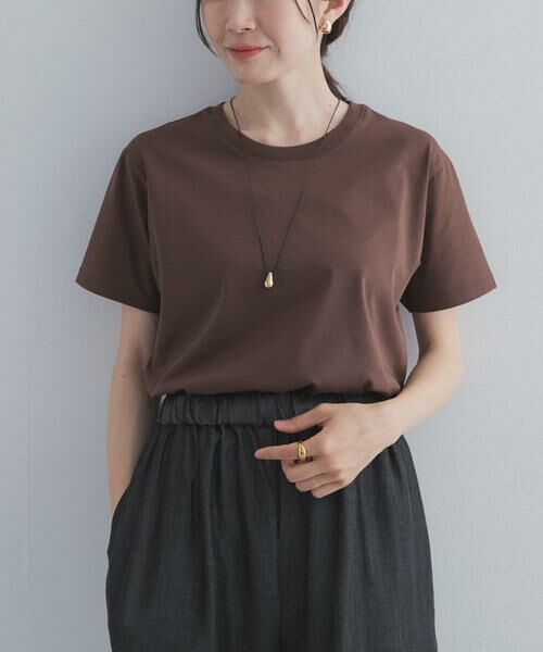 URBAN RESEARCH DOORS / アーバンリサーチ ドアーズ Tシャツ | 『UR TECH』汗染み防止ベーシックTシャツ（ブラウン）