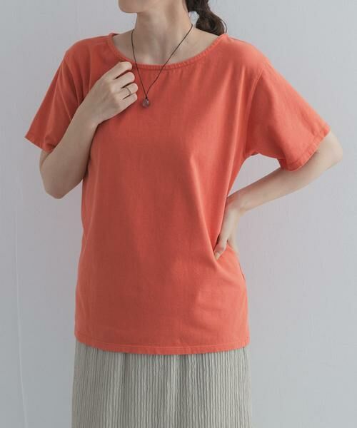 URBAN RESEARCH DOORS / アーバンリサーチ ドアーズ Tシャツ | GrowOrganicボートネックTシャツ（レッド）