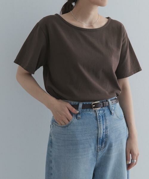 URBAN RESEARCH DOORS / アーバンリサーチ ドアーズ Tシャツ | GrowOrganicボートネックTシャツ（ブラウン）
