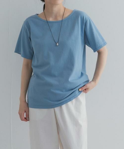 URBAN RESEARCH DOORS / アーバンリサーチ ドアーズ Tシャツ | GrowOrganicボートネックTシャツ（ブルー）