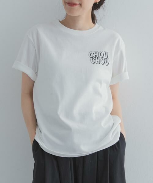 URBAN RESEARCH DOORS / アーバンリサーチ ドアーズ Tシャツ | ポイントロゴプリントTシャツ（ホワイト）