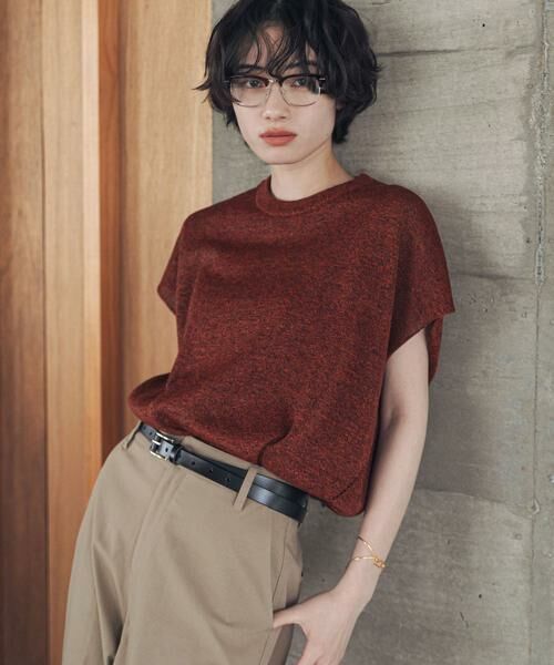 URBAN RESEARCH DOORS / アーバンリサーチ ドアーズ その他トップス | 『洗濯可/UVカット』『UR TECH』Aircareフレンチニットプルオーバー（レッド）