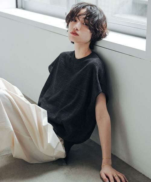 URBAN RESEARCH DOORS / アーバンリサーチ ドアーズ その他トップス | 『洗濯可/UVカット』『UR TECH』Aircareフレンチニットプルオーバー（ブラック）