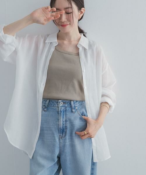 URBAN RESEARCH DOORS / アーバンリサーチ ドアーズ シャツ・ブラウス | ラミー混ルーズシャツ（オフホワイト）