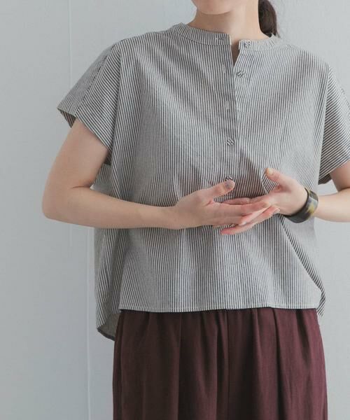 URBAN RESEARCH DOORS / アーバンリサーチ ドアーズ シャツ・ブラウス | ストライプクロップドブラウス | 詳細26