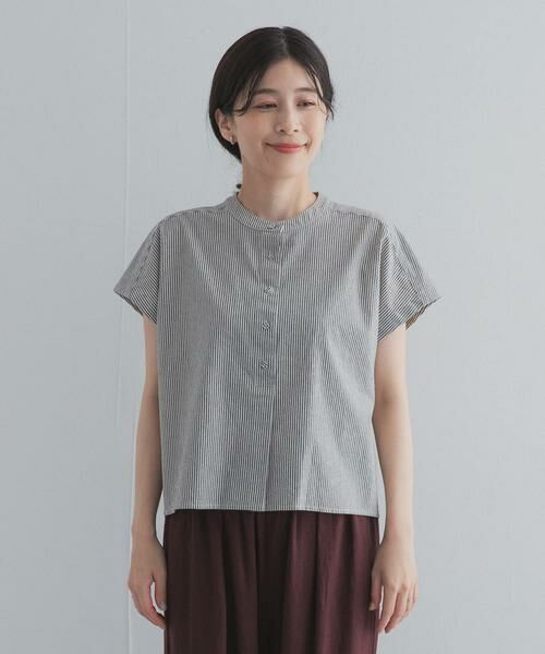 URBAN RESEARCH DOORS / アーバンリサーチ ドアーズ シャツ・ブラウス | ストライプクロップドブラウス | 詳細30