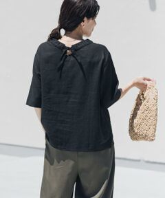 URBAN RESEARCH DOORS / アーバンリサーチ ドアーズ シャツ・ブラウス | リネンレーヨンバックリボンブラウス