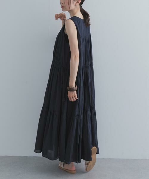 URBAN RESEARCH DOORS / アーバンリサーチ ドアーズ ワンピース | ノースリーブティアードワンピース（ネイビー）