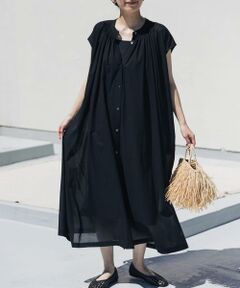 URBAN RESEARCH DOORS / アーバンリサーチ ドアーズ ワンピース | コットンボイルギャザーフレンチワンピース