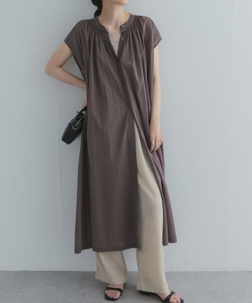 URBAN RESEARCH DOORS / アーバンリサーチ ドアーズ ワンピース | コットンボイルギャザーフレンチワンピース（グレー系その他）