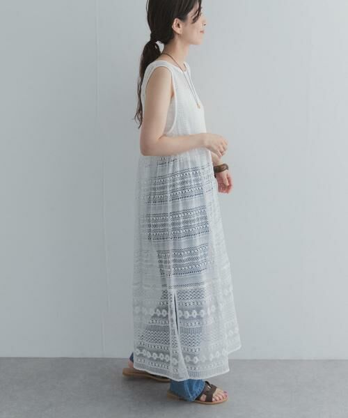URBAN RESEARCH DOORS / アーバンリサーチ ドアーズ ワンピース | 総レースノースリーブワンピース（オフホワイト）