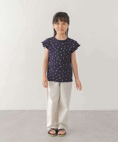URBAN RESEARCH DOORS / アーバンリサーチ ドアーズ トップス | 花柄ワッフルフレンチフリルTシャツ(KIDS) | 詳細8