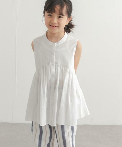 URBAN RESEARCH DOORS / アーバンリサーチ ドアーズ トップス | 『親子リンク』コットンボイル切替ブラウス(KIDS)（オフホワイト）