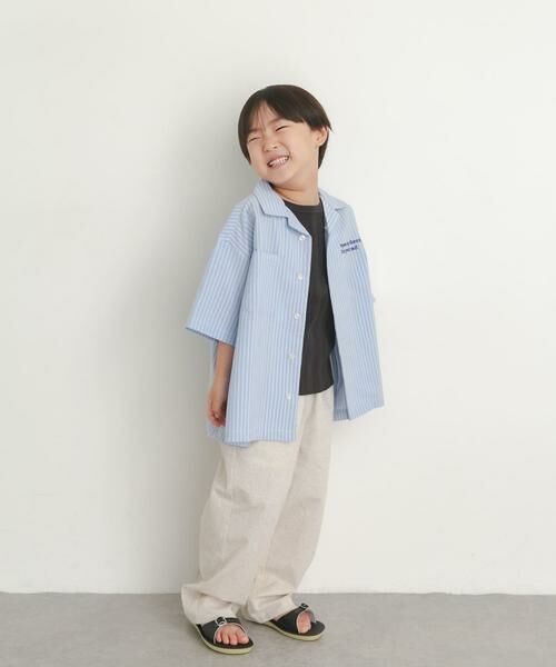 URBAN RESEARCH DOORS / アーバンリサーチ ドアーズ トップス | 『150サイズあり』ロゴ刺繍ストライプシャツ(KIDS) | 詳細10