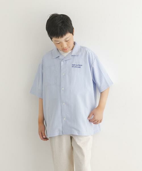 URBAN RESEARCH DOORS / アーバンリサーチ ドアーズ トップス | 『150サイズあり』ロゴ刺繍ストライプシャツ(KIDS) | 詳細11