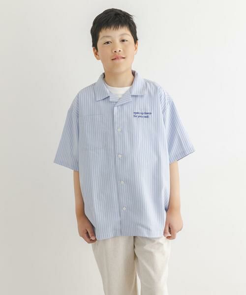 URBAN RESEARCH DOORS / アーバンリサーチ ドアーズ トップス | 『150サイズあり』ロゴ刺繍ストライプシャツ(KIDS) | 詳細14