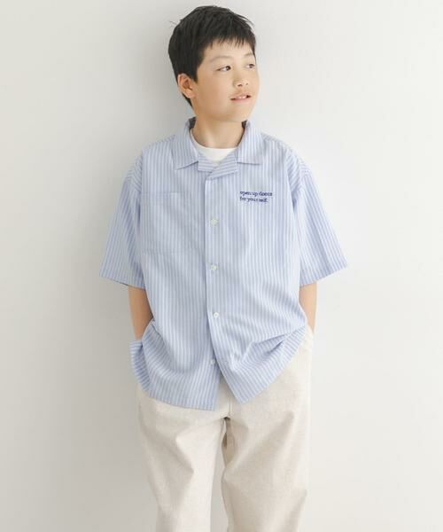 URBAN RESEARCH DOORS / アーバンリサーチ ドアーズ トップス | 『150サイズあり』ロゴ刺繍ストライプシャツ(KIDS) | 詳細15