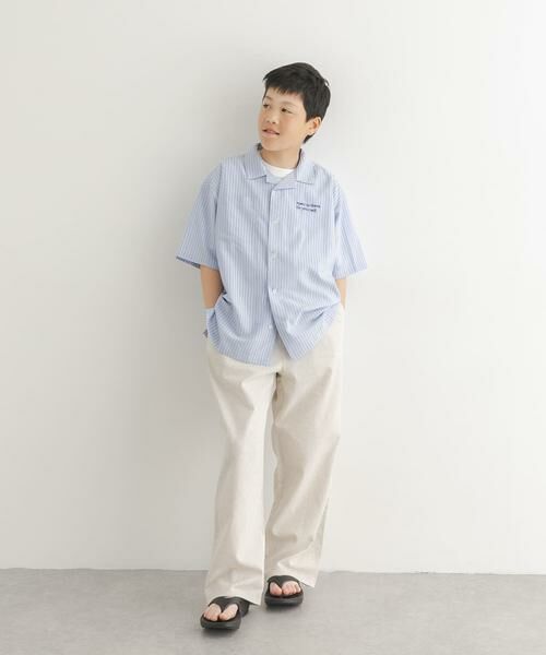 URBAN RESEARCH DOORS / アーバンリサーチ ドアーズ トップス | 『150サイズあり』ロゴ刺繍ストライプシャツ(KIDS) | 詳細16