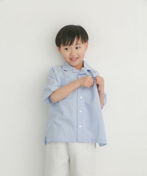 URBAN RESEARCH DOORS / アーバンリサーチ ドアーズ トップス | 『150サイズあり』ロゴ刺繍ストライプシャツ(KIDS) | 詳細2