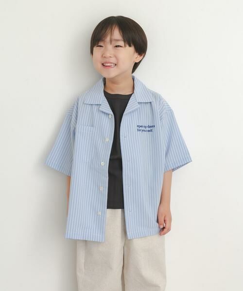 URBAN RESEARCH DOORS / アーバンリサーチ ドアーズ トップス | 『150サイズあり』ロゴ刺繍ストライプシャツ(KIDS) | 詳細5