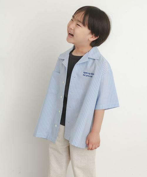 URBAN RESEARCH DOORS / アーバンリサーチ ドアーズ トップス | 『150サイズあり』ロゴ刺繍ストライプシャツ(KIDS) | 詳細6