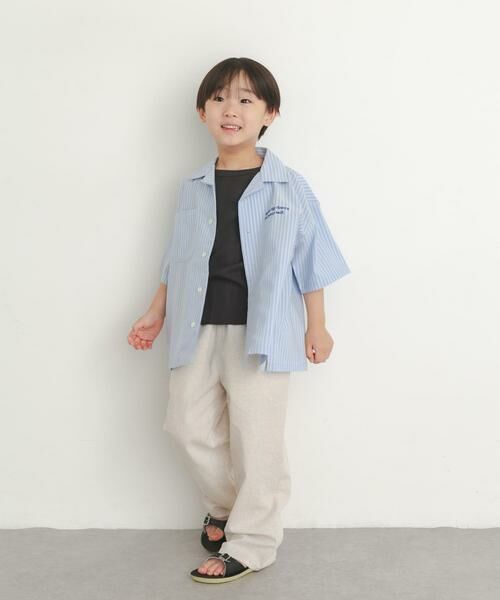 URBAN RESEARCH DOORS / アーバンリサーチ ドアーズ トップス | 『150サイズあり』ロゴ刺繍ストライプシャツ(KIDS) | 詳細9