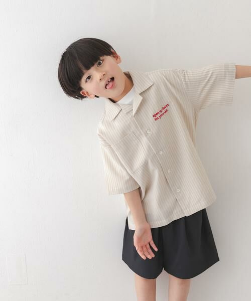 URBAN RESEARCH DOORS / アーバンリサーチ ドアーズ トップス | 『150サイズあり』ロゴ刺繍ストライプシャツ(KIDS) | 詳細24