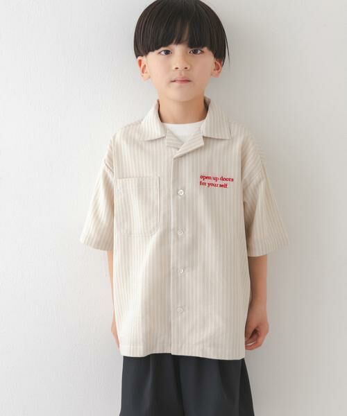 URBAN RESEARCH DOORS / アーバンリサーチ ドアーズ トップス | 『150サイズあり』ロゴ刺繍ストライプシャツ(KIDS) | 詳細26