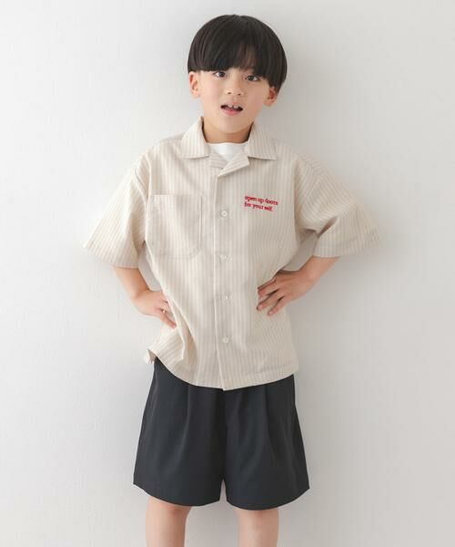 URBAN RESEARCH DOORS / アーバンリサーチ ドアーズ トップス | 『150サイズあり』ロゴ刺繍ストライプシャツ(KIDS) | 詳細27