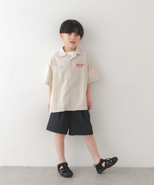 URBAN RESEARCH DOORS / アーバンリサーチ ドアーズ トップス | 『150サイズあり』ロゴ刺繍ストライプシャツ(KIDS) | 詳細29