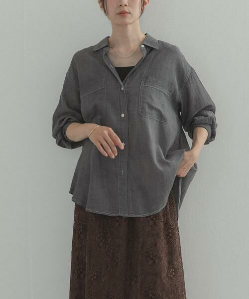 URBAN RESEARCH DOORS / アーバンリサーチ ドアーズ シャツ・ブラウス | シアーデニムシャツ（ブラック）