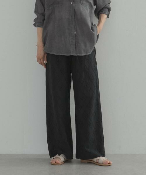 URBAN RESEARCH DOORS / アーバンリサーチ ドアーズ その他パンツ | レースイージーパンツ（ブラック）