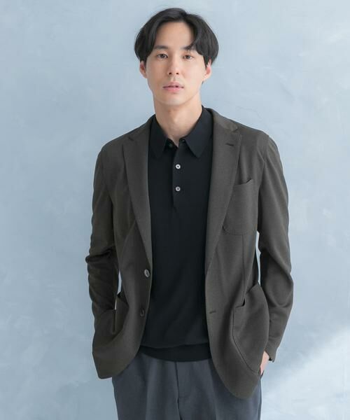 URBAN RESEARCH DOORS / アーバンリサーチ ドアーズ その他アウター | LIFE STYLE TAILOR　メランジニットイージージャケット（カーキ）