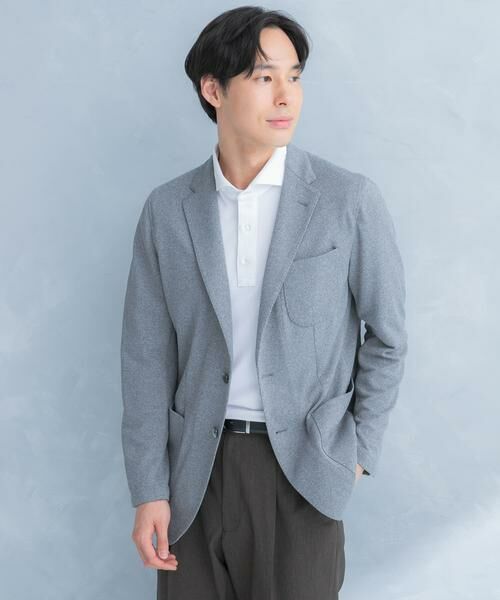 URBAN RESEARCH DOORS / アーバンリサーチ ドアーズ その他アウター | LIFE STYLE TAILOR　メランジニットイージージャケット（グレー）