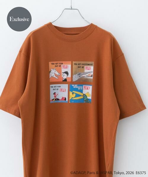 URBAN RESEARCH DOORS / アーバンリサーチ ドアーズ Tシャツ | 『別注』Savignac×DOORS　プリントTシャツ（オレンジ）