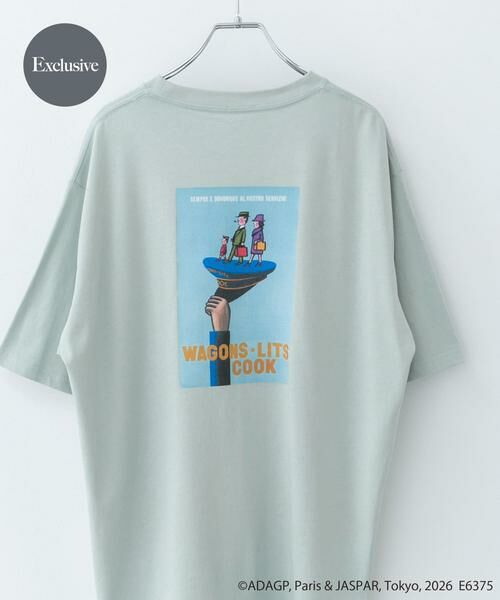 URBAN RESEARCH DOORS / アーバンリサーチ ドアーズ Tシャツ | 『別注』Savignac×DOORS　プリントTシャツ（ライトブルー）