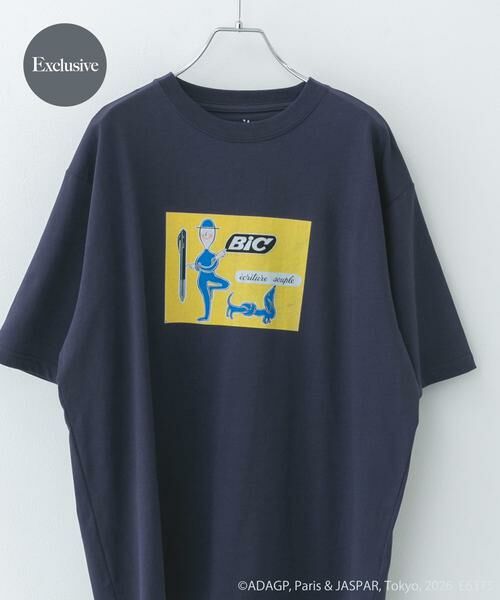 URBAN RESEARCH DOORS / アーバンリサーチ ドアーズ Tシャツ | 『別注』Savignac×DOORS　プリントTシャツ（ネイビー）