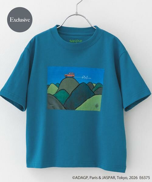 URBAN RESEARCH DOORS / アーバンリサーチ ドアーズ トップス | 『別注』Savignac×DOORS　プリントTシャツ(KIDS)（ブルー）