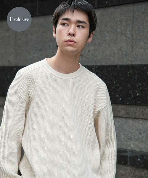 URBAN RESEARCH DOORS / アーバンリサーチ ドアーズ Tシャツ | 『別注』Snow Peak Apparel×DOORS　HEAVYWEIGHT WAFFLE PULLOVER（アイボリー）