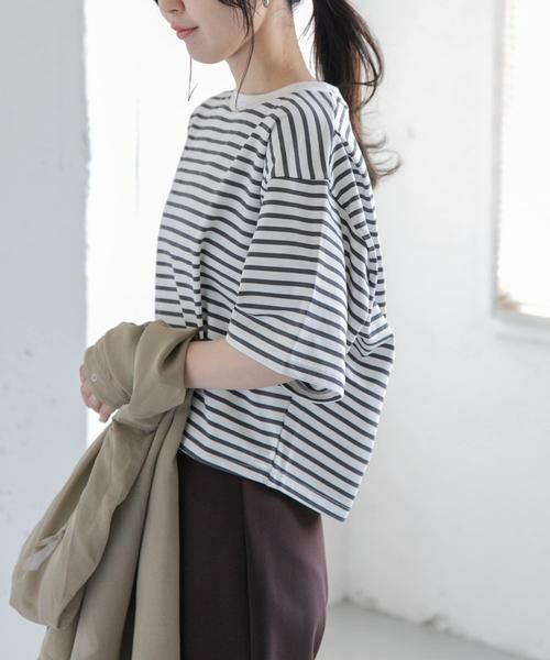 URBAN RESEARCH DOORS / アーバンリサーチ ドアーズ Tシャツ | FORK&SPOON　ショルダータックTシャツ | 詳細13