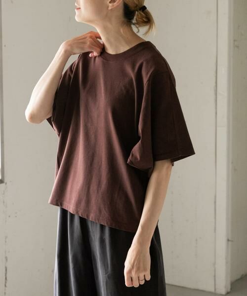 URBAN RESEARCH DOORS / アーバンリサーチ ドアーズ Tシャツ | FORK&SPOON　ソリッドスリーブTシャツ（ブラウン）