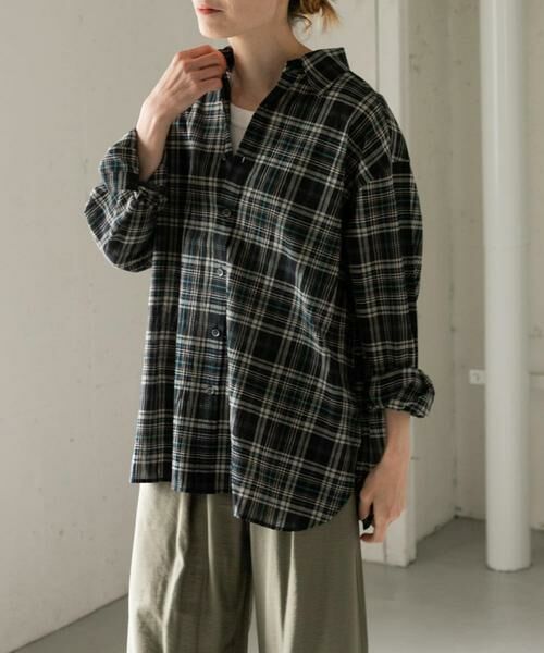 URBAN RESEARCH DOORS / アーバンリサーチ ドアーズ シャツ・ブラウス | FORK&SPOON　シアーチェックシャツ（ブラック）