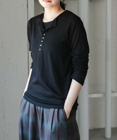 URBAN RESEARCH DOORS / アーバンリサーチ ドアーズ Tシャツ | FORK&SPOON　ウール混ヘンリーネックカットソー