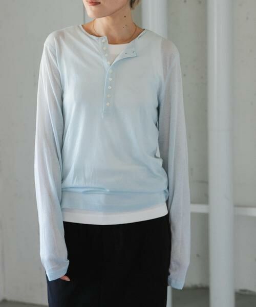 URBAN RESEARCH DOORS / アーバンリサーチ ドアーズ Tシャツ | FORK&SPOON　ウール混ヘンリーネックカットソー | 詳細2