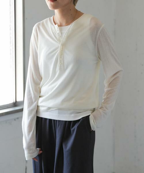 URBAN RESEARCH DOORS / アーバンリサーチ ドアーズ Tシャツ | FORK&SPOON　ウール混ヘンリーネックカットソー | 詳細12
