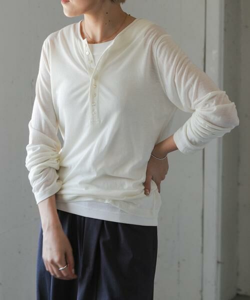 URBAN RESEARCH DOORS / アーバンリサーチ ドアーズ Tシャツ | FORK&SPOON　ウール混ヘンリーネックカットソー | 詳細13