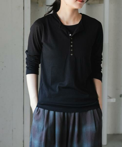 URBAN RESEARCH DOORS / アーバンリサーチ ドアーズ Tシャツ | FORK&SPOON　ウール混ヘンリーネックカットソー | 詳細20