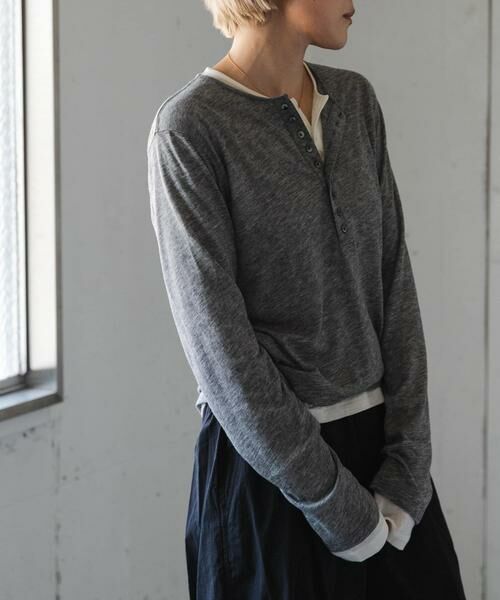 URBAN RESEARCH DOORS / アーバンリサーチ ドアーズ Tシャツ | FORK&SPOON　ウール混ヘンリーネックカットソー | 詳細28