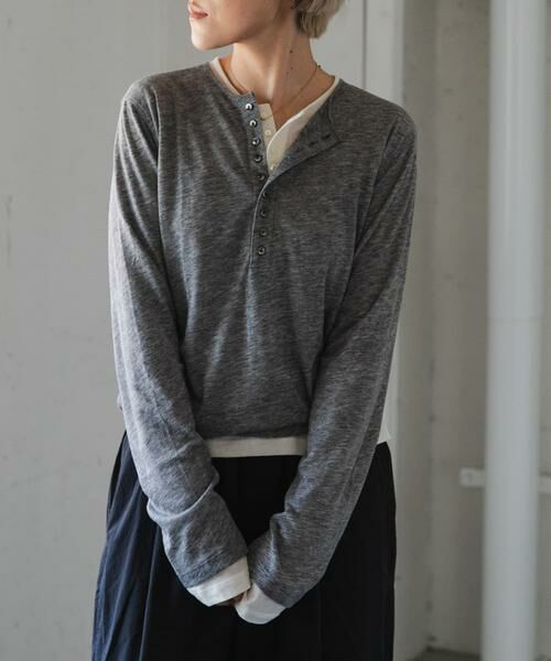 URBAN RESEARCH DOORS / アーバンリサーチ ドアーズ Tシャツ | FORK&SPOON　ウール混ヘンリーネックカットソー | 詳細29