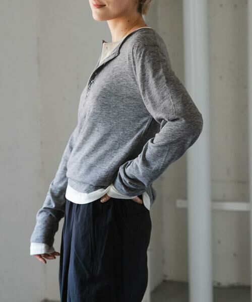 URBAN RESEARCH DOORS / アーバンリサーチ ドアーズ Tシャツ | FORK&SPOON　ウール混ヘンリーネックカットソー | 詳細30